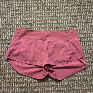 Pink Lululemon Speedup Shorts (2.5 inches)